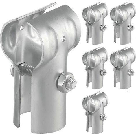 Lot de 6 colliers de serrage d'extrémité pour clôture en grillage à mailles losangées, en acier galvanisé, pour tuyaux de 1-3/8 pouce. Pièces détachées pour clôture en grillage à mailles losangées. (1/5)
