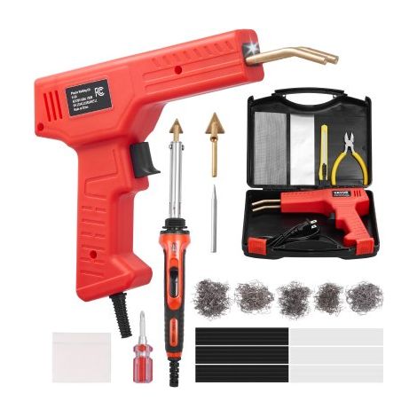 Kunststoff-Schweißgerät, 100 W Schweißpistole + 60/100 W Lötkolben, Kunststoff-Reparatur-Set mit 1000 Stk. Heißklammern & 60 Stäben für Auto-Stoßstangen, Kajaks, Elektronik, Spielzeug (1/5)