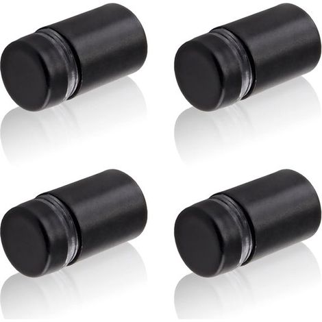 Pince pour miroir de salle de bain - 4 pièces - Pince pour miroir - Acier inoxydable - Support de miroir - Pour montage mural - Convient aux miroirs de salle de bain et de toilettes - 19 x 25 mm - Noi (1/5)