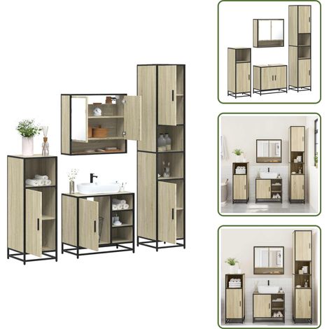 vidaXL Ensemble de meubles de salle de bain 4 pcs chêne sonoma