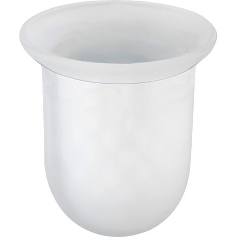 Ensemble brosse WC verre - Porte-brosse WC, Verre, Blanc