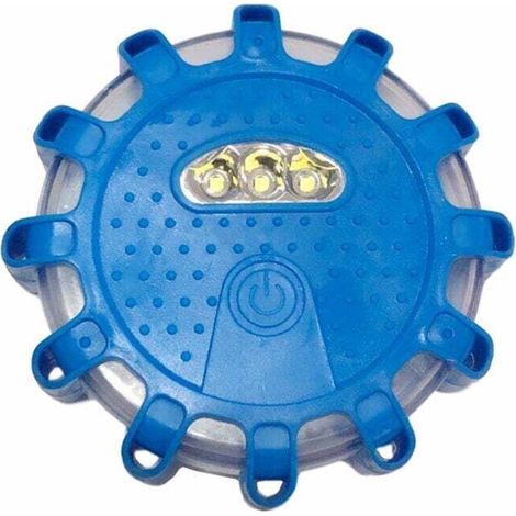 [MAI UTILIZZATO]Luce lampeggiante a LED per veicoli, luce di segnalazione di emergenza multifunzionale con base magnetica per auto, carri attrezzi, camion, incidenti, blu (1/4)