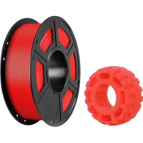Filamento flessibile per stampante 3D, resistente, ad alta durata, 1 kg, rosso chiaro. (1/2)