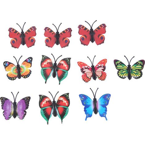 10 pegatinas magnéticas 3D de mariposas para refrigerador, decoración de pared DIY
