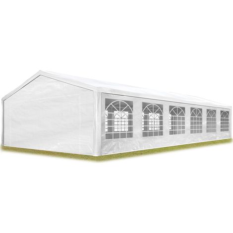 TOOLPORT Party Marquee 6x12 m in white PE 350 N tarpaulin waterproof UV resistant Gazebo Garden Tent