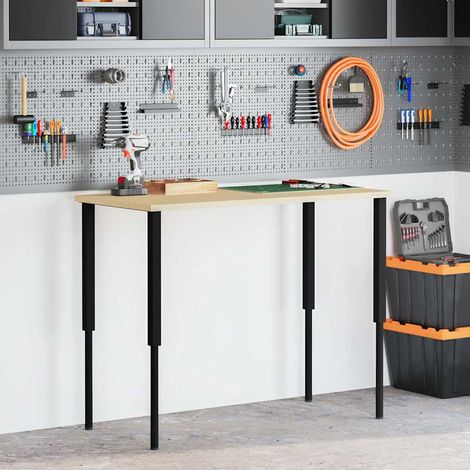 vidaXL Cadres d'établi réglables 2 pcs Métal 55x(69-95,5) cm Noir (1/5)