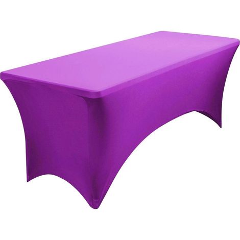 Stretch Tischdecke rechteckig 6ft lila abwischbar & wiederverwendbar für Partys