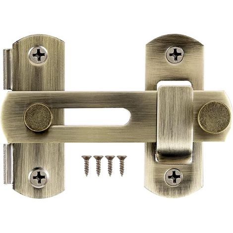 Blocco fienile porta scorrevole spessore, i 3.94" x 2.75" in acciaio inox, dispositivo di chiusura di sicurezza per porta fermo, piccolo bullone porta per il bagno, al di fuori (Argento) (1/5)