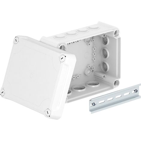 OBO Bettermann Caja de derivación de cables con tapa alta 190x150x94 polipropileno / policarbonato gris claro RAL 7035, 2007714