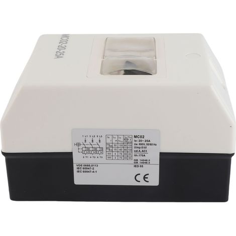Disjoncteur de protection moteur étanche MC02‑20‑25A 220V/380V pour remplacement (1/5)
