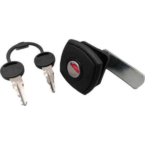 Serrure Carrée Noire pour Coffre et Coffre à Gaz de Caravane et Camping-car avec 2 Clés (Épaisseur: 35 mm) (1/5)