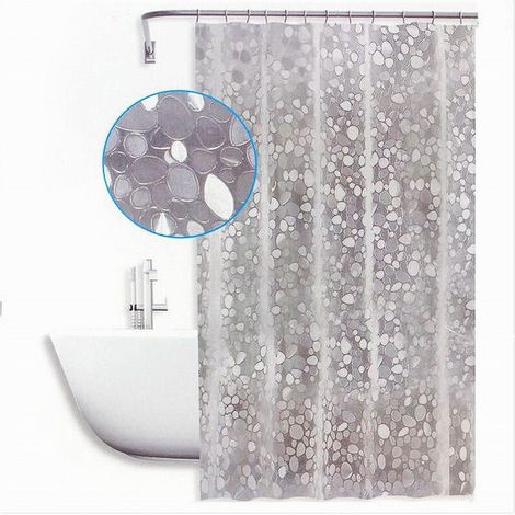 Vtizikl Tenda Doccia Vasca Antimuffa Impermeabile Bianca Con Sassolini 240 X 200cm 59526 - (1/3)
