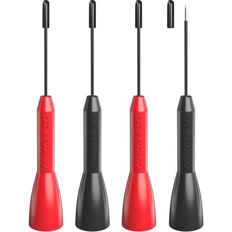 lot de 4 pointes de test, cuivre, pvc, 1 mm, prise banane 2 mm, pour multimètre, mesure électronique (1/5)
