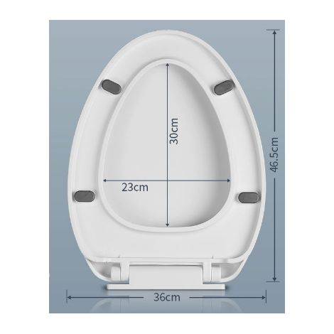 Sedile WC a chiusura lenta in PP, design silenzioso, tocco morbido, stile classico, sedile WC a chiusura ammortizzata per WC di casa (1/4)