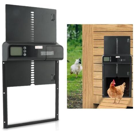 Automatic Chicken Coop Door – IP45 Aluminum Alloy – Weatherproof Sealing – Programmable LED Display (1/5)
