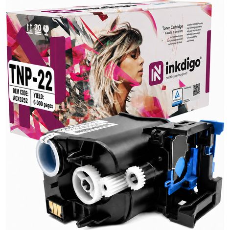 Toner Inkdigo TNP22C compatibile con Konica Minolta Bizhub C35 C35P, certificato TÜV. (1/4)