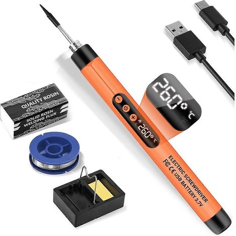 Kit de fer à souder électrique numérique USB, outil de soudage et de soudure, comme illustré (1/5)
