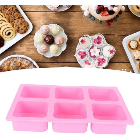 Quadratische Silikonform mit sechs Fächern zur Herstellung von handgemachten Seifen und Kuchenaromen. DIY-Werkzeug für die Seifenherstellung. (1/5)
