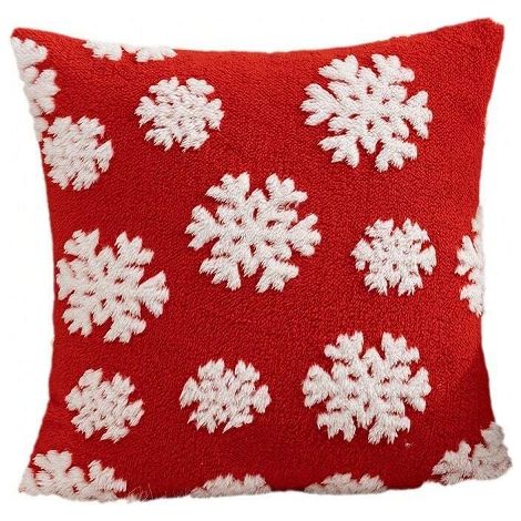 1 X Taie Doreiller Décorative Avec Motif De Flocon De Neige De Noël Adaptée À La Décoration Du Salon Et De La Chambre Pour Les Qua (1/3)