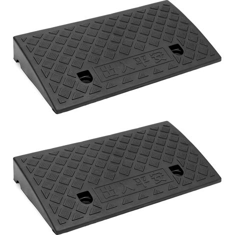 Rampe D'Accès En Plastique - Lot De 2 - Antidérapante - Pour Fauteuil Roulant Et Moto - 49x27x7 Cm (1/5)