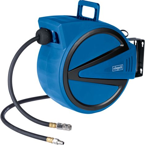 Scheppach Enrouleur mural automatique pour tuyau d’air comprimé AHR15 – 15 m – tambour pivotant 180° - raccord rapide 1/4" – tuyau Ø 15,3 mm – 15 bar max.