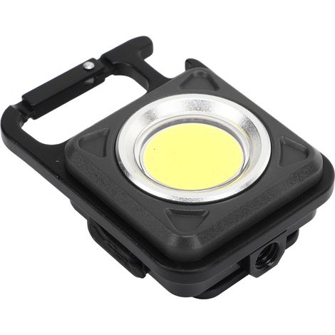 Mini lampe porte-clés LED avec 30 puces COB, lampe torche rechargeable, lampe de travail d'urgence portable, 500 lumens, noire. (1/5)