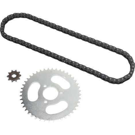 Ensemble d'engrenages avec Chaîne d'entraînement à 88 Maillons, Pignon Avant à Trou 10T 10H et Pignon 44T à 3 Trous, pour la Personnalisation de Motos, VTT et Motos Tout-terrain (1/5)