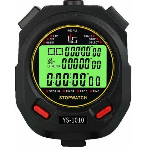 Professional electronic stopwatch with light for sports training, featuring silent and luminous functions. (1/5)