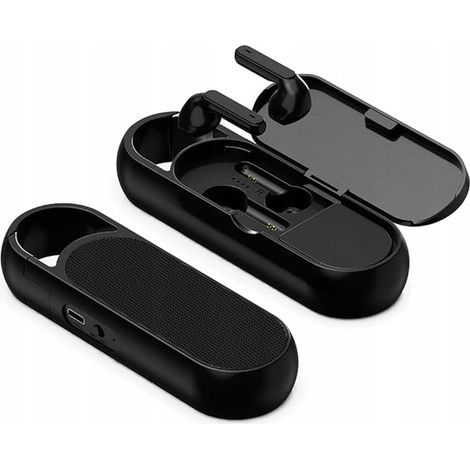 Auriculares inalámbricos Schwaiger con estuche y altavoz integrado. (1/5)