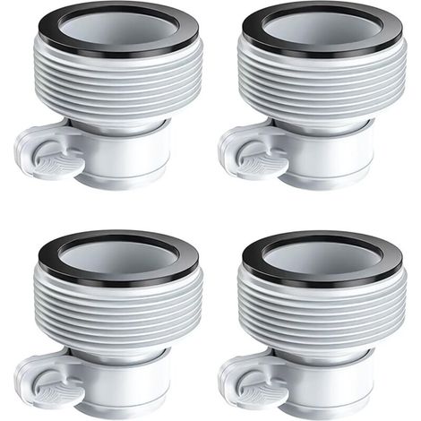 Un ensemble de 4 raccords pour tuyau de piscine, adaptateurs pour tuyau de piscine de 1,5/1,25 pouce, type B, adaptés aux piscines Intex. (1/4)
