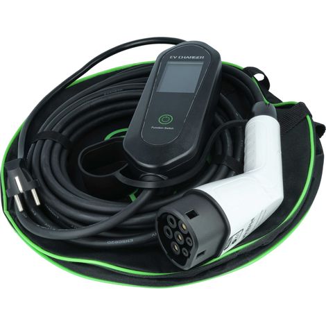 vhbw Cable carga tipo 2 a tipo F compatible con Audi e-tron Sportback, Q3 TFSI e coche eléctrico - Cable conexión, 1 fase, 16 A, 3,5 kW, 10 m