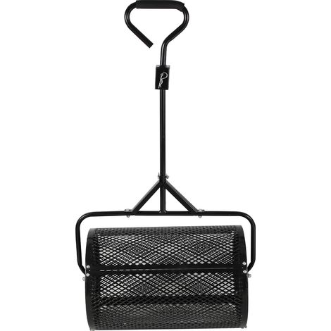 Wolketon Gartendüngerstreuer 75 l – 60 × 40 cm, Rollstreuer für Dünger und Saatgut Schwarz