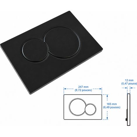 Plaque double chasse compatible Sigma 01 modèle noir réservoir WC encastré résine 1 × 1 × 1 cm 1 g – Livraison gratuite