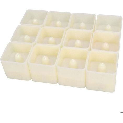 Bougies LED effet miroir carrées - Sans flamme sécurisées Longue autonomie piles - Décoration fête maison bar - Paillettes jaunes (1/5)