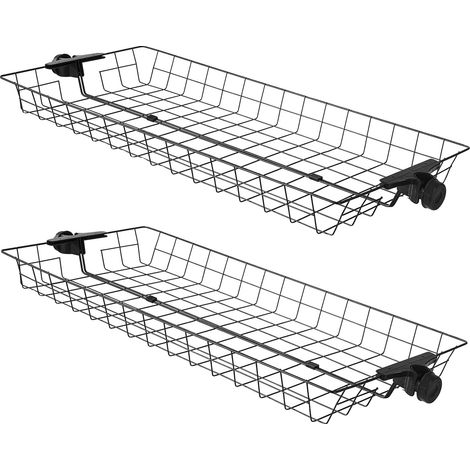 Bacs de rangement, construction en métal, compatibles avec les systèmes de garde-robe, noir (1/3)