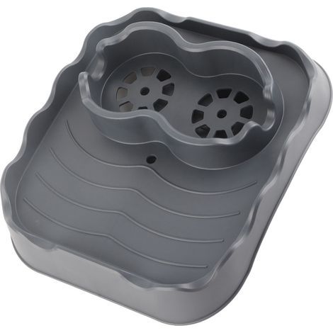 Plateau de Table pour jacuzzi avec trous de drainage, antidérapant, réglable, Table d'appoint pour piscines, baignoire SPA, gris (1/5)