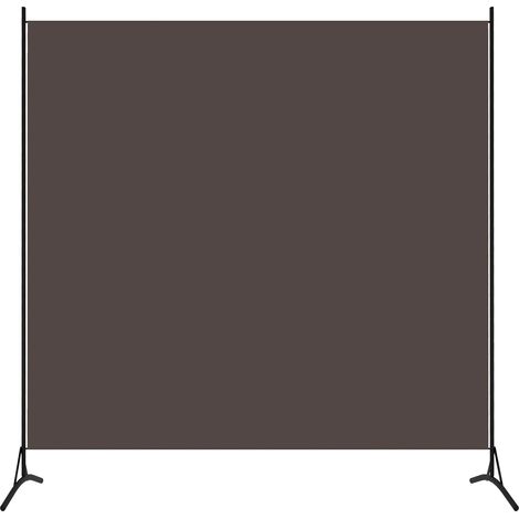 Paravent Cloison de Séparation pour Chambre et Salon en Tissu et Fer Marron 175 x 180 cm (1/5)