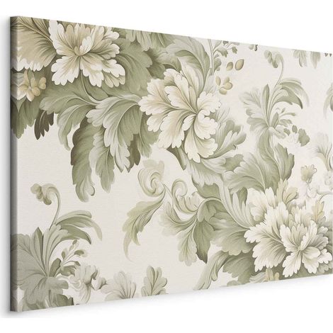 Imagen - Flores retro vintage en suaves tonos crema y verde / Flores vintage en tonos claros (1/3)