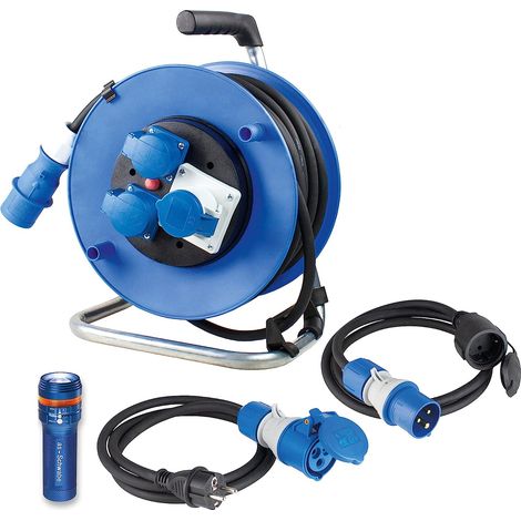 Camping SET Kabeltrommel 25m Adapterleitung Taschenlampe IP44 (1/5)