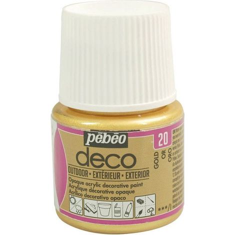 Peinture acrylique - PEBEO - Or - 45 ml - Mat - Résistante aux intempéries - Multi-surfaces