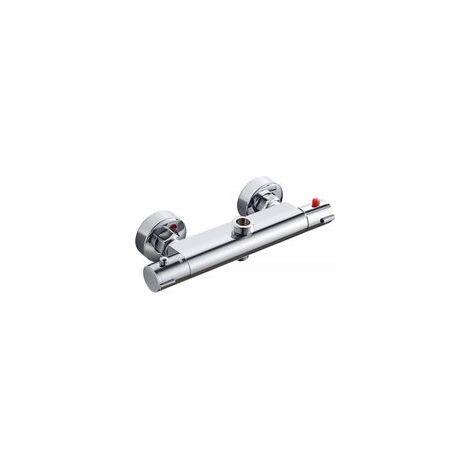 Mitigeur thermostatique de douche 2 sorties – Laiton chromé – Anti-brûlure – Économie d'eau 50% – Compatible avec tous les flexibles (1/5)