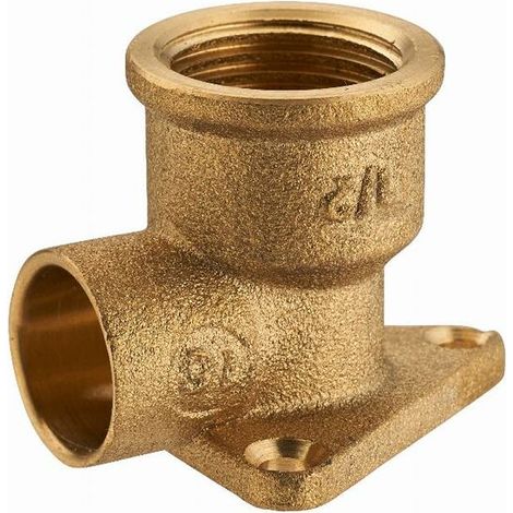 – Coude applique laiton à visser femelle F1/2' – Filetage plomberie Ø 14 mm – Raccord à souder pour tubes en cuivre – Installation facile - 819-1514L1 (1/5)
