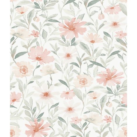 Papier peint rouleau auto-adhésif - Marché des Fleurs - Rose (1/2)