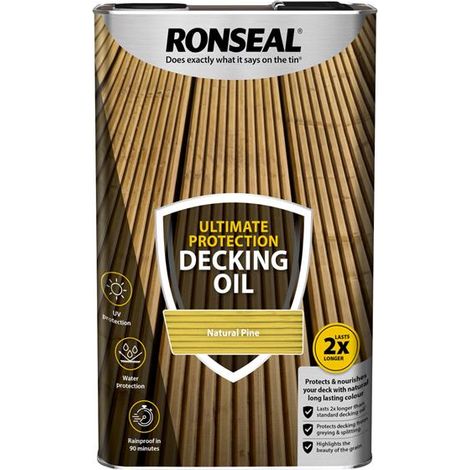 Ronseal 37300 Ultimate Protection Decking Oil Natural Pine 5 litre RSLUDONP5L