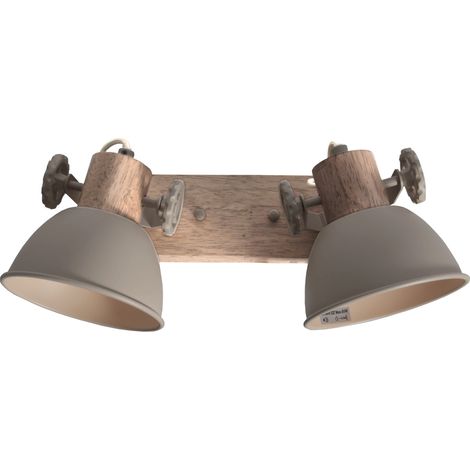 Mexlite - foco - Gearwood - taupe - madera metal - foco de