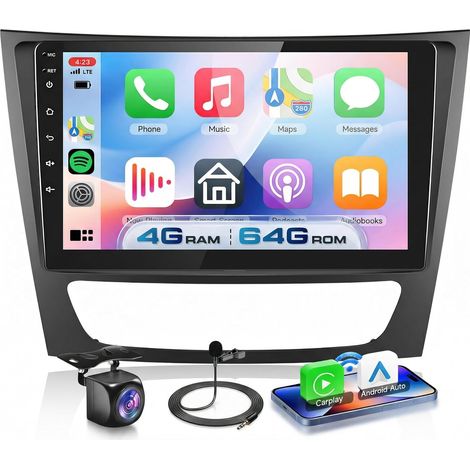 4G+64G Autoradio Android 15 pour W211 S211/Classe CLS C219 2005-2008, 9'' HD Écran Tactile avec Carplay Android Auto sans Fil GPS Wi-FI USB Bluetooth 5.0 FM RDS Caméra (1/5)