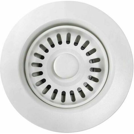 Bonde d'Évier de Cuisine en Polymère Blanc avec Filtre à Panier Amovible, Pour Ouvertures de Vidange de 4.5 cm. (1/5)