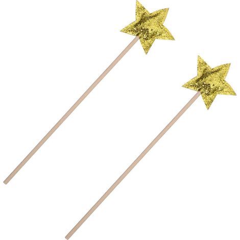 Baguette magique en forme d'étoile, compatible avec la décoration, lot de 2 baguettes magiques d'ange à paillettes (1/5)