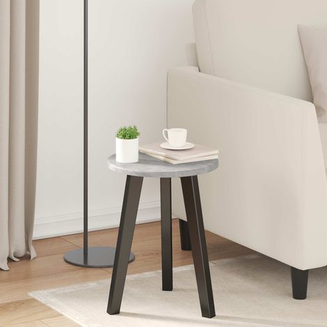 vidaXL Plateau de table Gris béton Ø 30 x 1,5 cm Bois d'ingénierie (1/5)