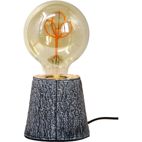 Lampe d'appoint moderne Kibo papier effet marbré noir et ampoule LED (1/3)